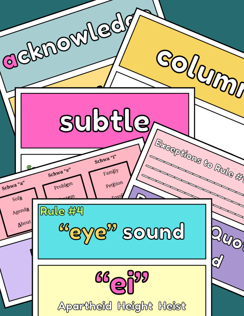 Flashcards for "Spelling, Writing and Reading for 7th and 8th Grade: Language Arts Curriculum"