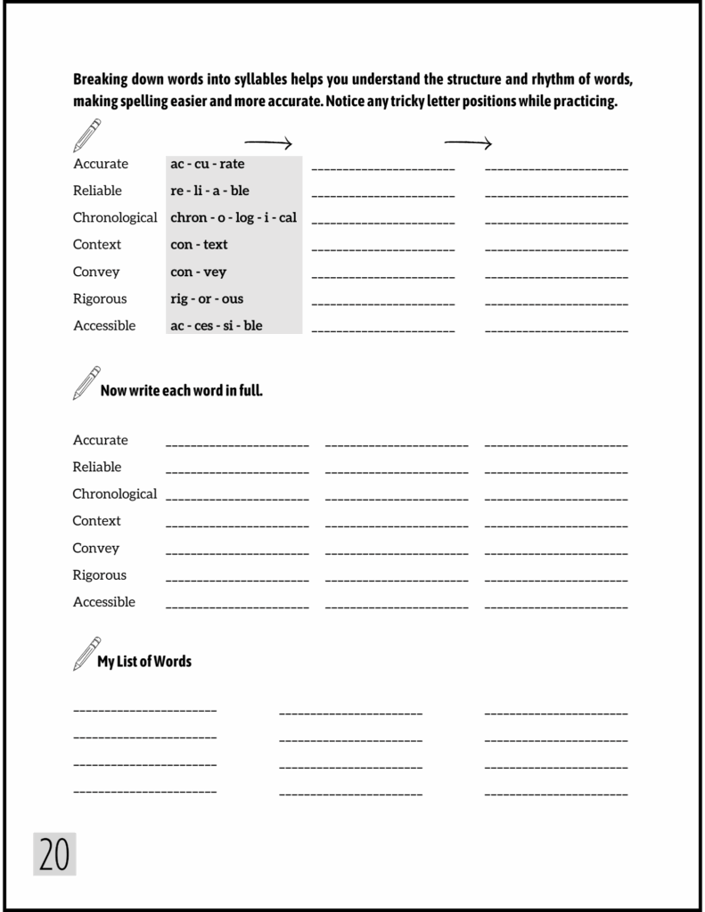Spelling High School Workbook for Grades 9-10