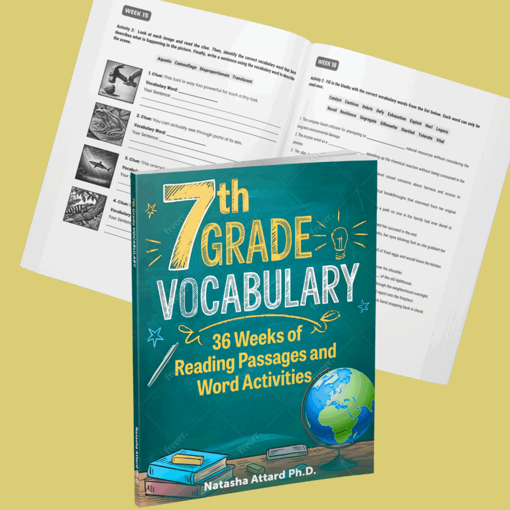 Free lessons from 7th Grade Vocabulary: 36 Weeks of Reading Passages and Word Activities