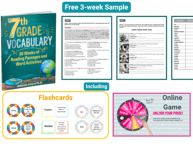Download a free 3-week sample with short passages, word activities, colorful flashcards, a word list, an online game, and a Week-3 check-in.