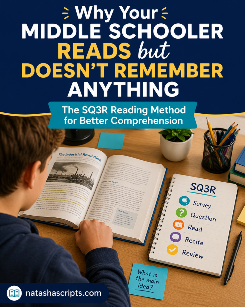 SQ3R Reading Method for Middle School: A Parent's Guide to Active Reading at Home