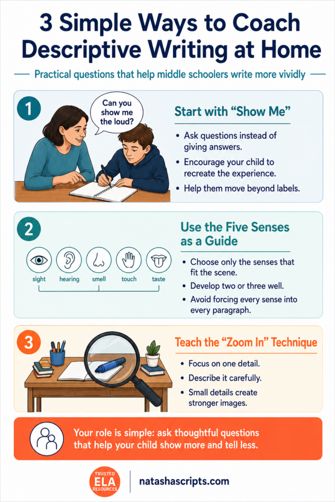 How to coach descriptive writing at home (middle school)