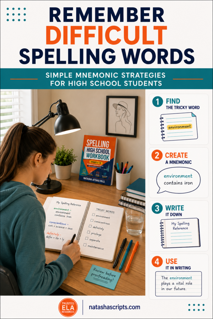 How to remember difficult high school spelling words
