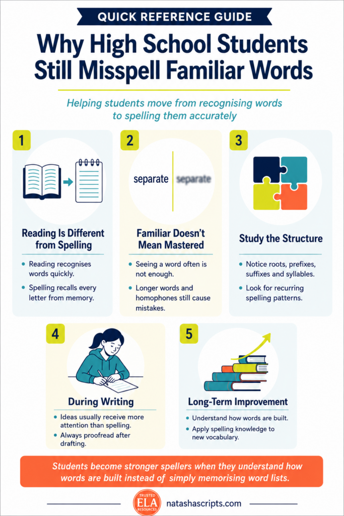 Reference Guide: Why High School Students Still Misspell Familiar Words