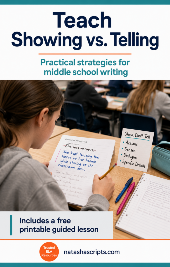 How to Teach Showing vs. Telling in Middle School Writing