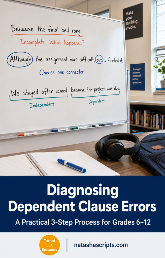 How to Diagnose Dependent Clause Errors in Grades 6–12