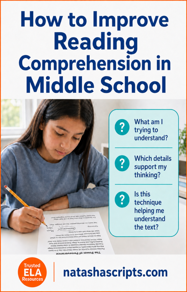 How to Improve reading comprehension in middle school.
