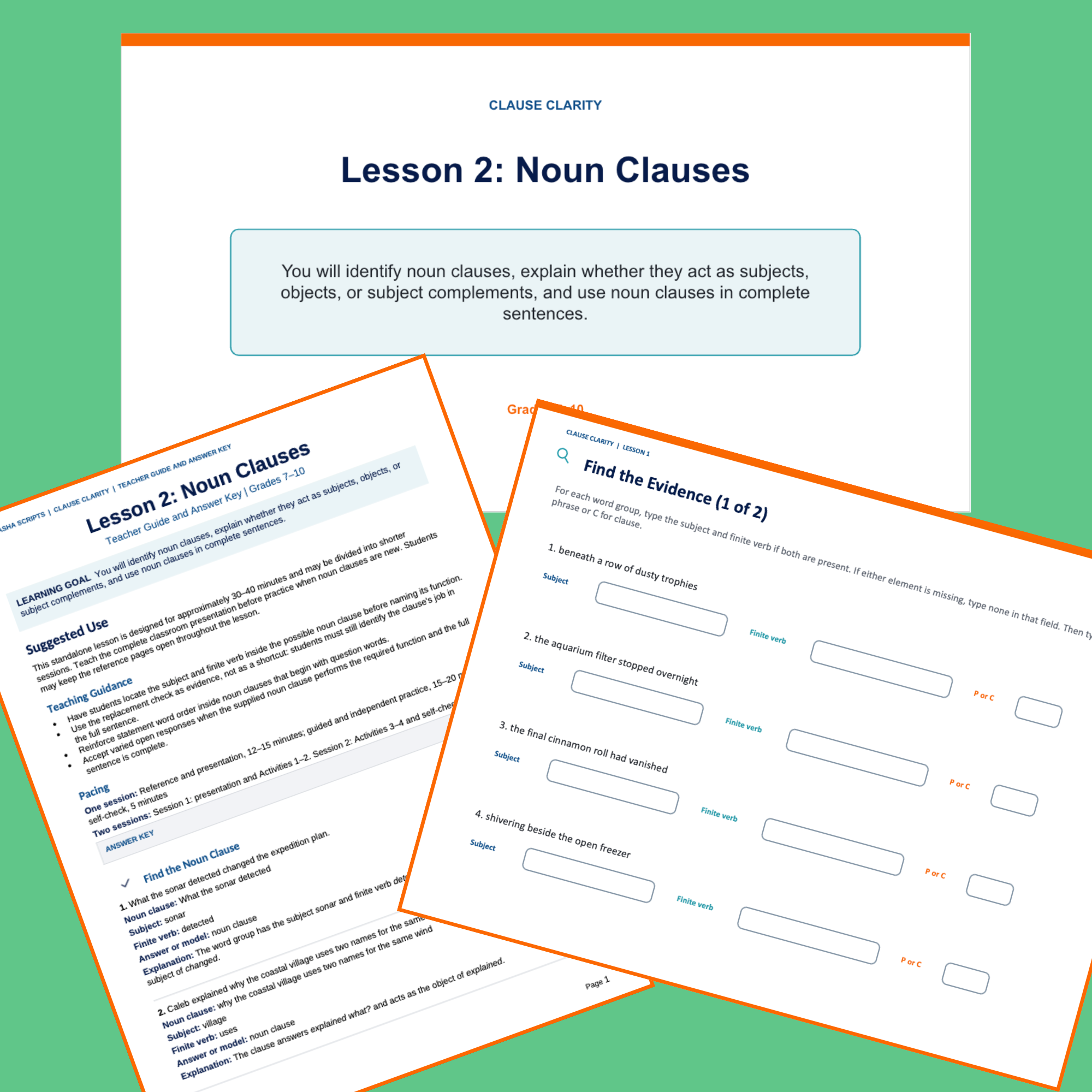 Clause Clarity lesson materials preview