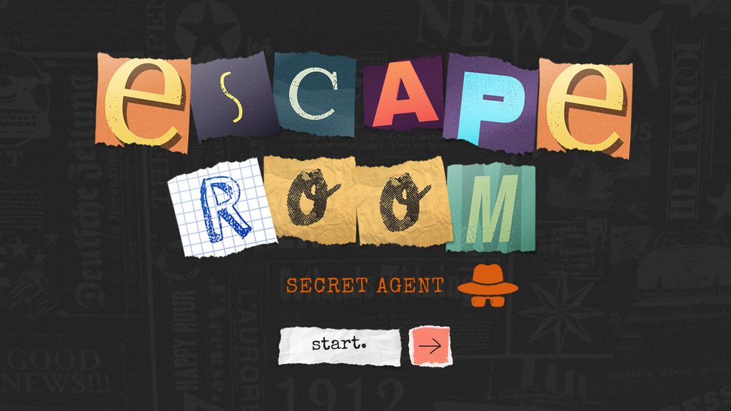 Secret Agent spelling escape room
