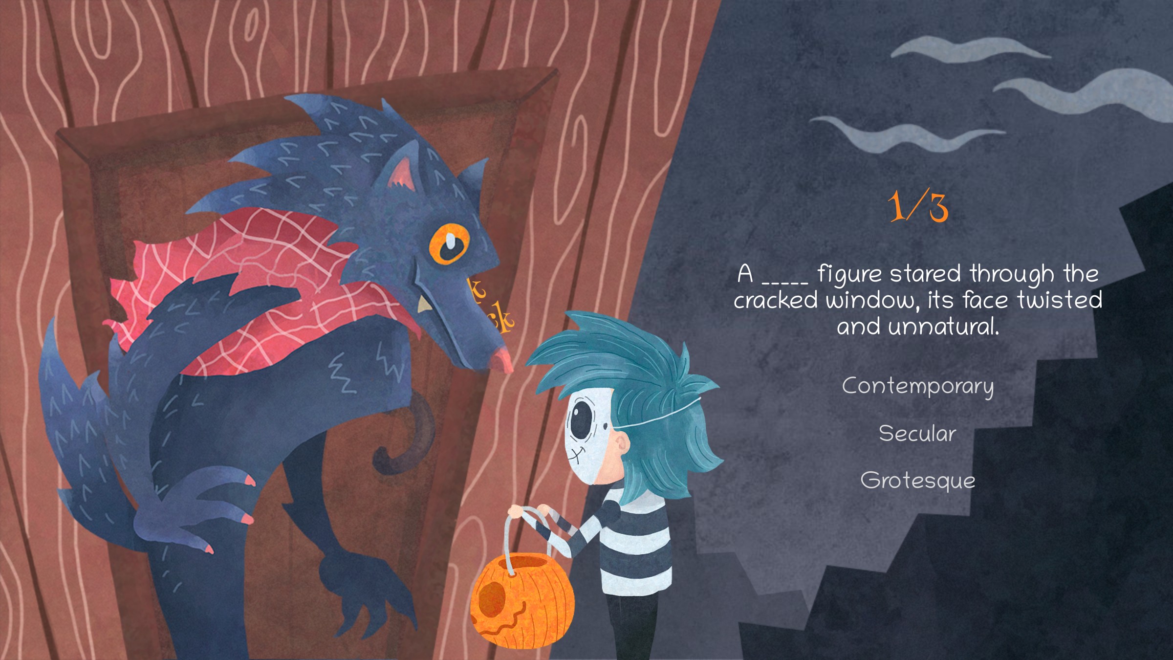 Another vocabulary question preview from Halloween Vocabulary Escape